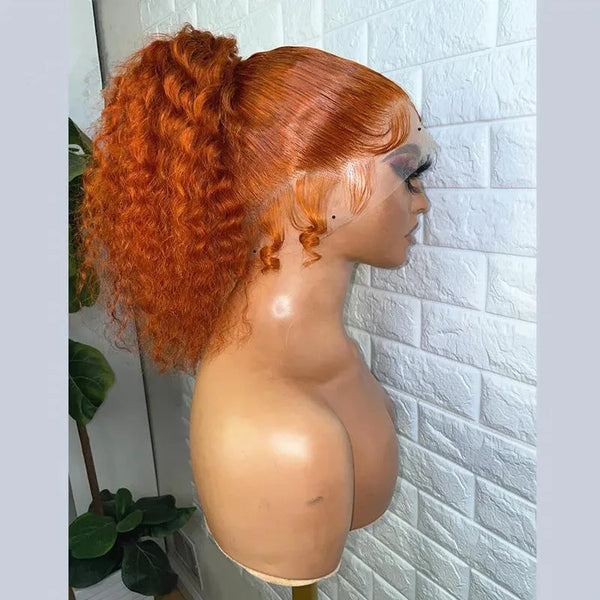 Soft Long 180Density 26Inch Ginger Lace Front Wig