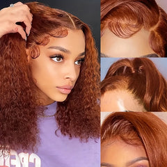 14 Inch Ginger Short Curly Human Hair Wig - Pure Hair Gaze
