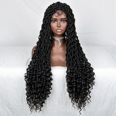 Full Lace Curly Faux Locs Braided Wig - Pure Hair Gaze