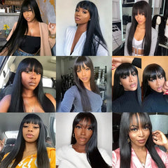 Curtain Bangs 3x1 Middle Part Lace Wig Bone Straight Human Hair Wig - Pure Hair Gaze