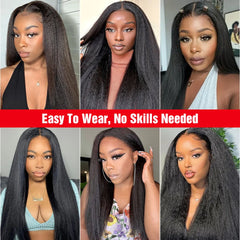 Yaki Kinky Straight Human Hair Wigs Glueless Wig 100% Human Hair - Pure Hair Gaze