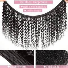 Brazilian Hair Deep Wave Bundles with Frontals - Pure Hair Gaze