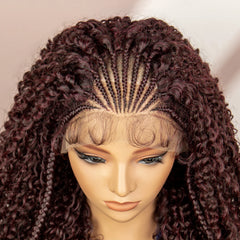 Lace Front Curly Cornrow Braided Wig with Baby Hair - Pure Hair Gaze