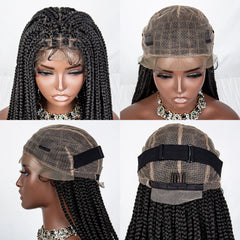 Full Lace Synthetic Box Braided Wig With Curly Ends - Pure Hair Gaze