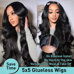HD Brazilian Water Wave 5x5 Closure Glueless Wig - Pure Hair Gaze