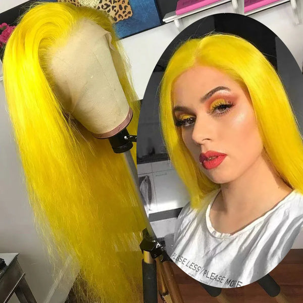 Silk Lace Front Glueless Yellow Wig