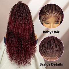 Cornrow Lace Front Synthetic Braided Wigs - Pure Hair Gaze