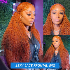 Curly Orange Ginger Lace Front Wig - Pure Hair Gaze