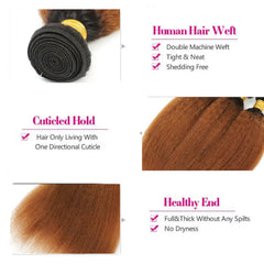 Human Hair Kinky Straight 3 Bundles - Pure Hair Gaze