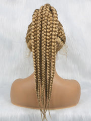 Blonde Synthetic Baby Hair Ponytail Braided Wig - Pure Hair Gaze