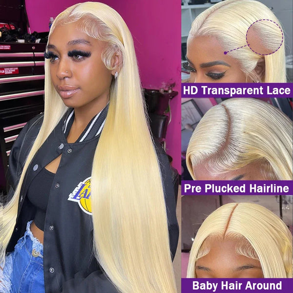 13x4 613 Blonde Lace Front Wig Human Hair