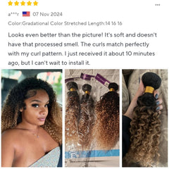 Blonde Colored Curly Human Hair Bundles - Pure Hair Gaze