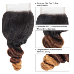 Loose Wave Human Hair Bundles With Closure - Pure Hair Gaze