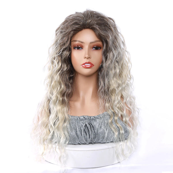 24inch Ash Blonde Synthetic Long Curly Wig