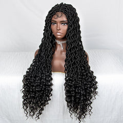 Full Lace Curly Faux Locs Braided Wig - Pure Hair Gaze