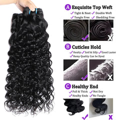 Brazilian Water Wave Real Human Hair Bundles - Pure Hair Gaze