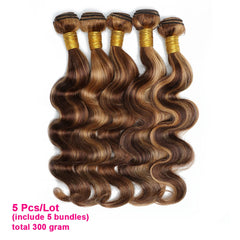 Pre-colored Brown Body Wave Human Hair Bundles - Pure Hair Gaze