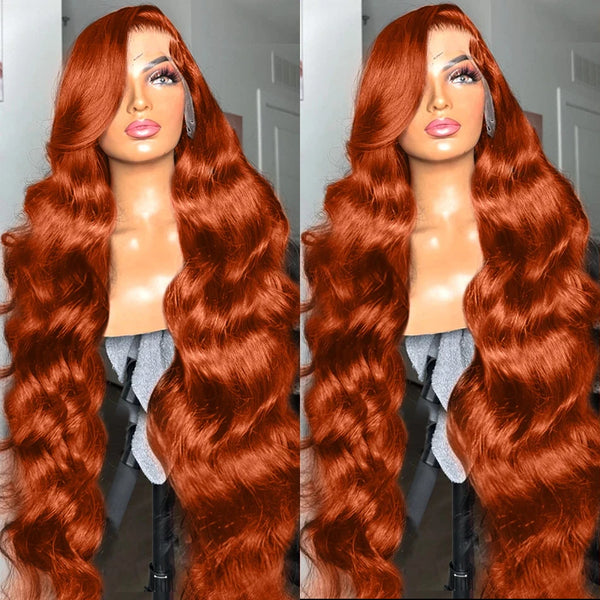 Body Wave Ginger Orange Lace Front Wig 13
