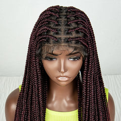 Synthetic Preplucked Box Full Lace Braided Wig - Pure Hair Gaze