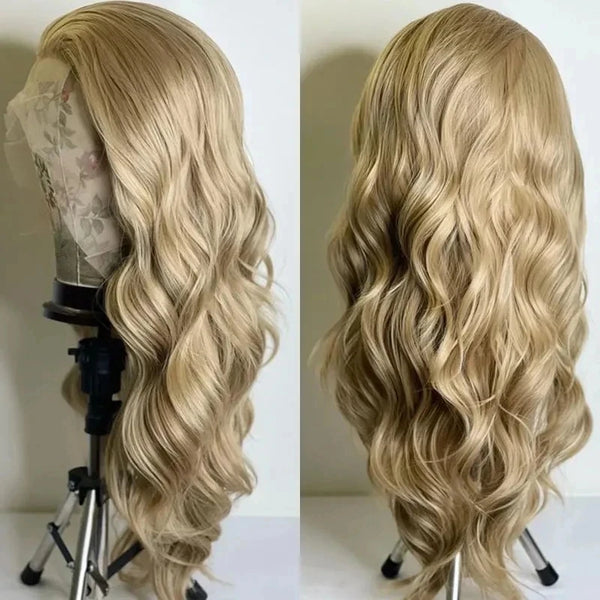 Preplucked Synthetic Lace Front Ash Blonde Wig