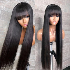 Curtain Bangs 3x1 Middle Part Lace Wig Bone Straight Human Hair Wig - Pure Hair Gaze