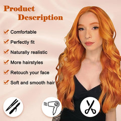 Long Ginger Orange Wigs for Women - Pure Hair Gaze
