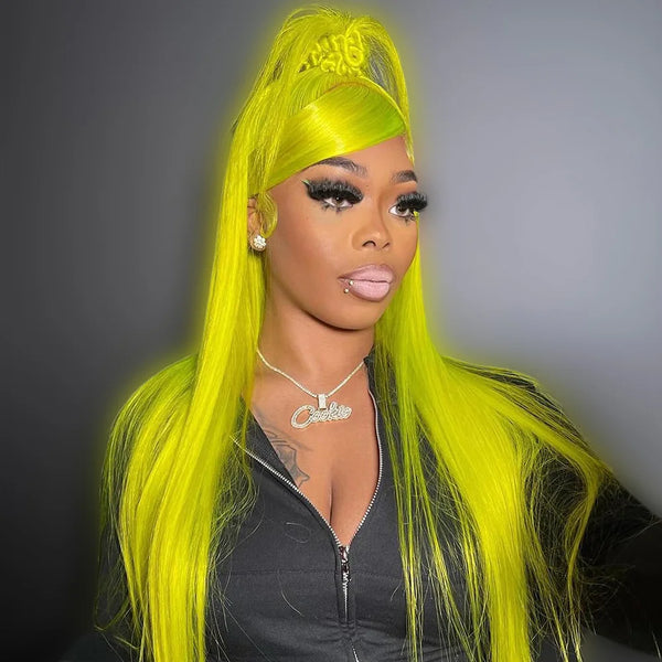 250 Density Transparent Lace Front Yellow Wig