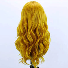 Cosplay Heat Resistant Fiber Yellow Wig - Pure Hair Gaze