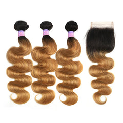 Ombre Blonde Body Wave Human Hair Bundles - Pure Hair Gaze