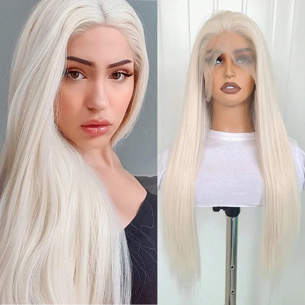 Platinum Blonde Synthetic Lace Front Wig