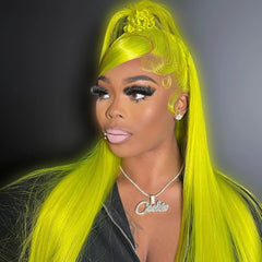250 Density Transparent Lace Front Yellow Wig - Pure Hair Gaze