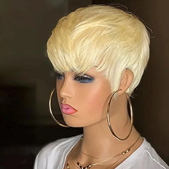 Pixie Cut Wig Human Hair Wigs For Women Short Human Hair Wigs with Bangs - Pure Hair Gaze