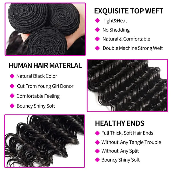 Wet And Wavy Curly Human Hair Bundles