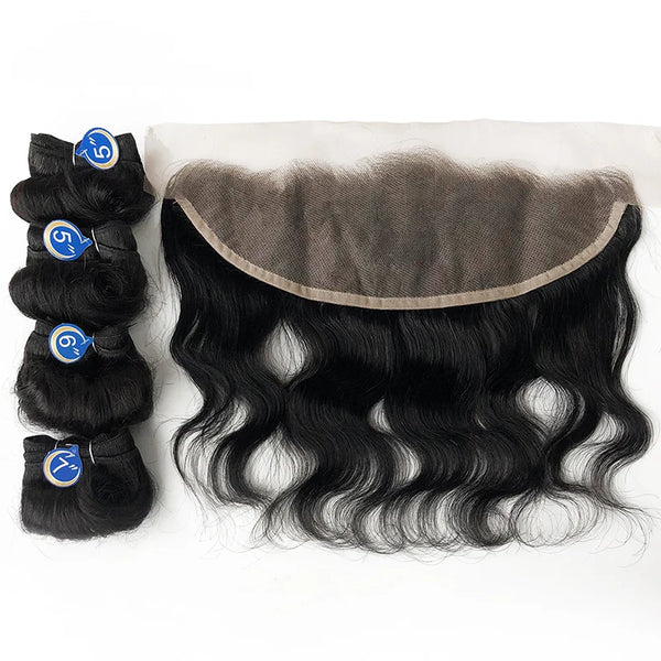 13x4 HD Transparent Lace Ombre Hair Bundles