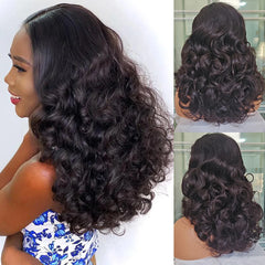 Double Drown Bouncy Wave 4x4 Lace Closure HD Glueless Wig - Pure Hair Gaze