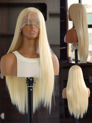 Preplucked Heat Resistant Fiber Platinum Blonde Wigs - Pure Hair Gaze