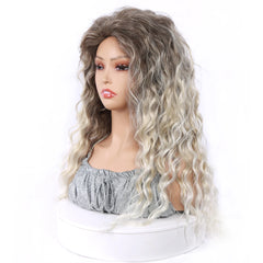 24inch Ash Blonde Synthetic Long Curly Wig - Pure Hair Gaze