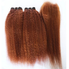 13x4 Lace Frontal Closure Kinky Straight Bundles - Pure Hair Gaze