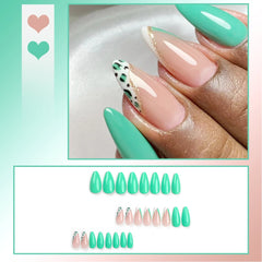 24pcs Reusable Press-On Fake Nails with Designs - Aurora Diamond Tips - Pure Hair Gaze