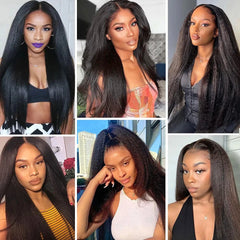 Transparent Kinky Hair Straight Lace Front Wig - Pure Hair Gaze