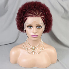 Cornrow Braided Afro Curl Ginger Wig - Pure Hair Gaze
