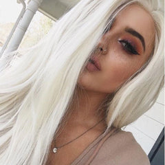 Platinum Blonde Synthetic Lace Front Wig - Pure Hair Gaze