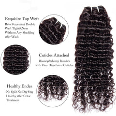 Peruvian Deep Wave Curly Human Hair Bundles - Pure Hair Gaze