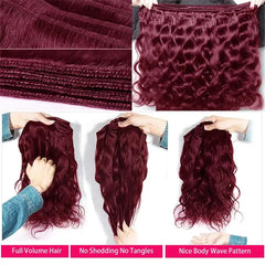 Red Colored Human Hair Body Wave Bundles - Pure Hair Gaze