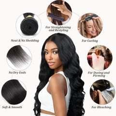 Straight Weave Remy Human Hair Brazilian Bundles - Pure Hair Gaze
