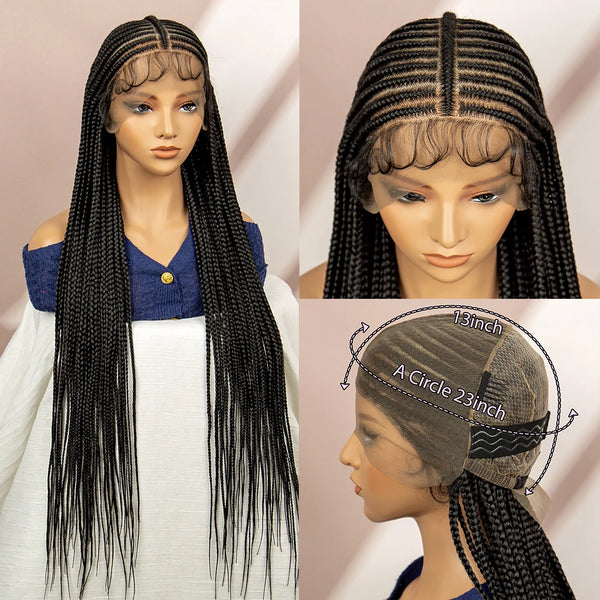 Full Transparent Lace 36 Inches Braided Wig