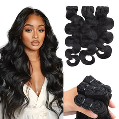 Natural Black Body Wave 3 Bundles - Pure Hair Gaze