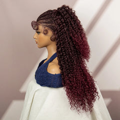 Cornrow Lace Front Synthetic Braided Wigs - Pure Hair Gaze