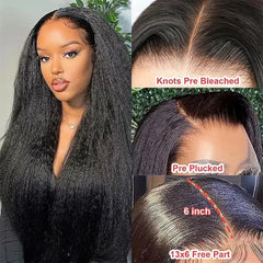 Transparent Kinky Hair Straight Lace Front Wig - Pure Hair Gaze