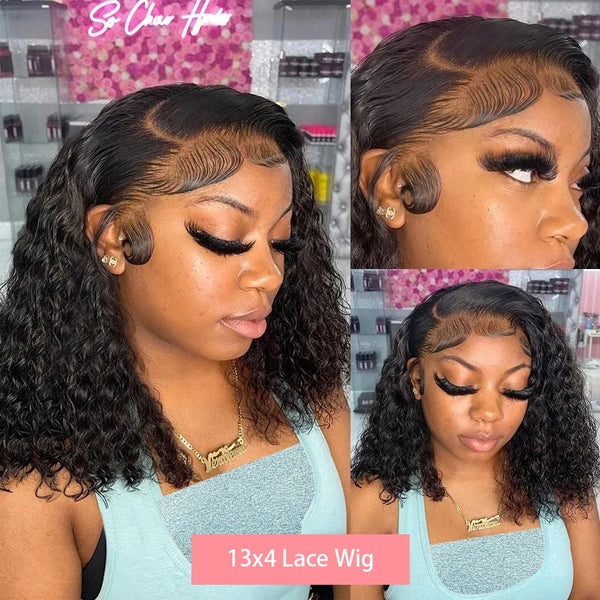 13x4 Lace Front Human Hair Water Wave Wig
